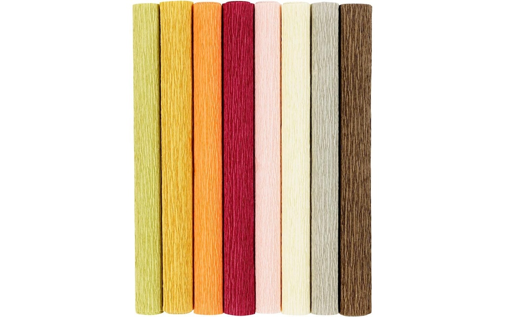 Creativ Company Papier crêpe Pastel/rouge 25 x 60 cm, 105 g/m², 8 Pièce/s