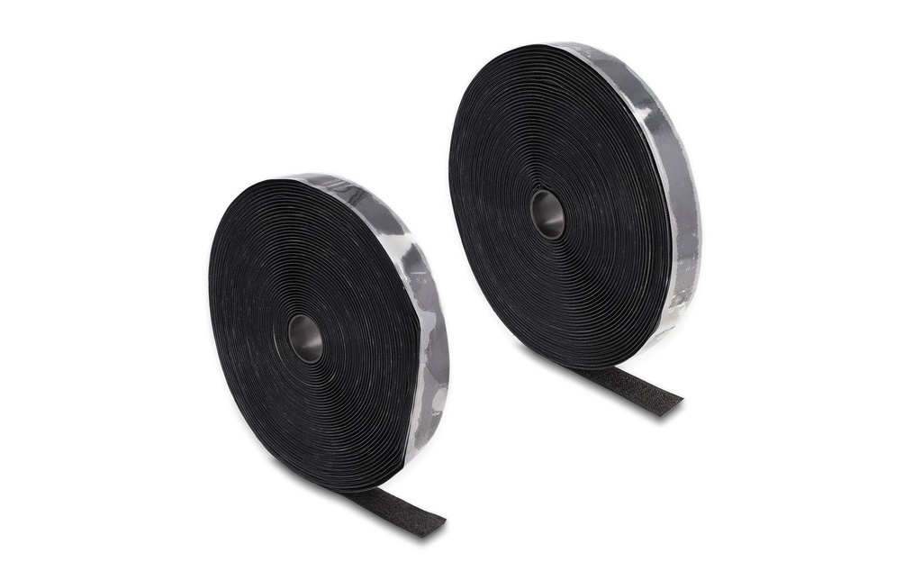 Delock Bande auto-agrippante 15m x 25mm Résistant Noir