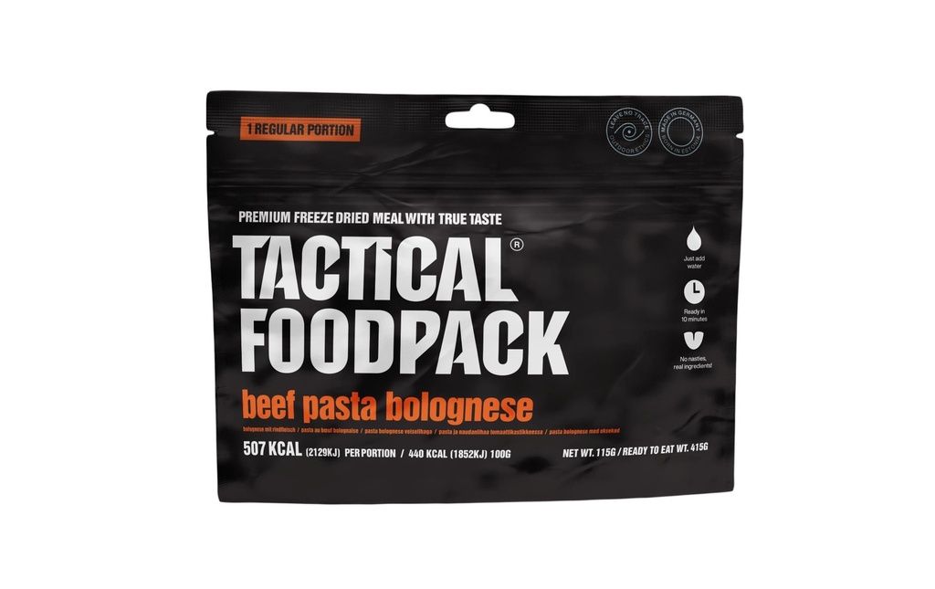 Tactical Foodpack Plat principal Beef Spaghetti Bolognese