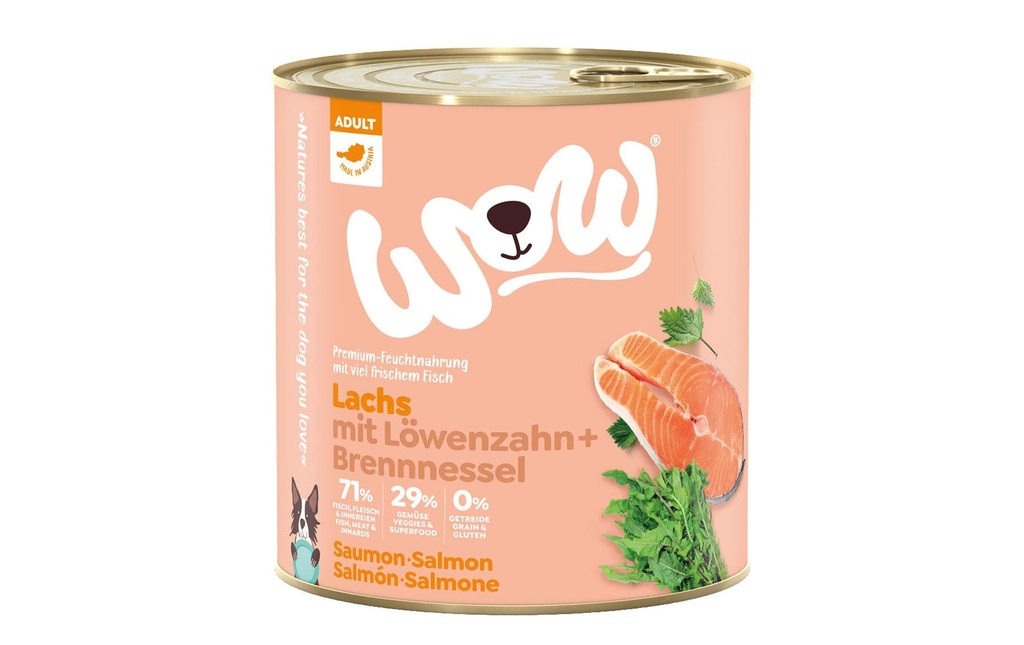 WOW Alimentation humide Adult saumon, 800 g