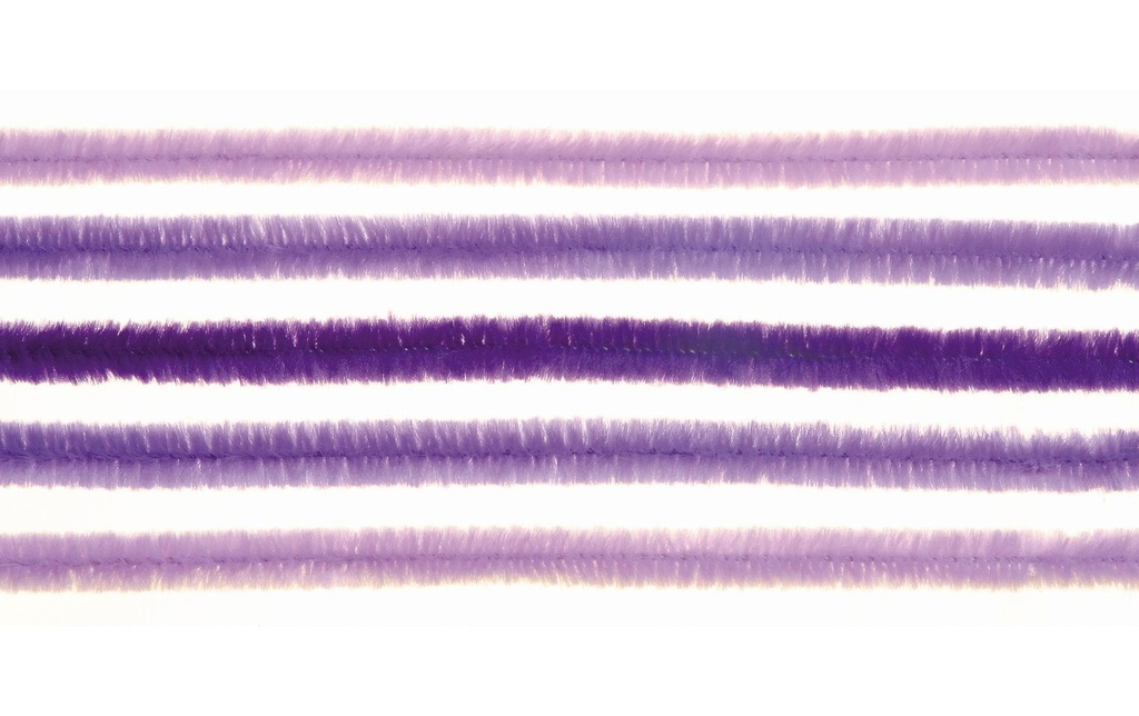 Glorex Fil-chenille 8 mm, Violet, 10 pièces