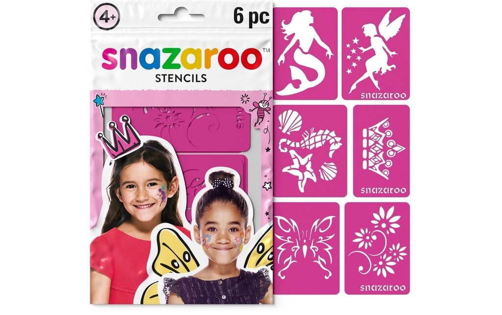 Snazaroo Accessoire Pochoirs Fillette, 6 pièces