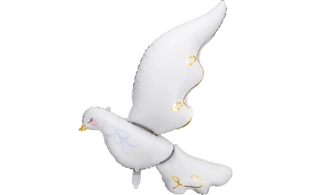 Partydeco Ballon en aluminium Pigeon 80 x 100 cm, Blanc