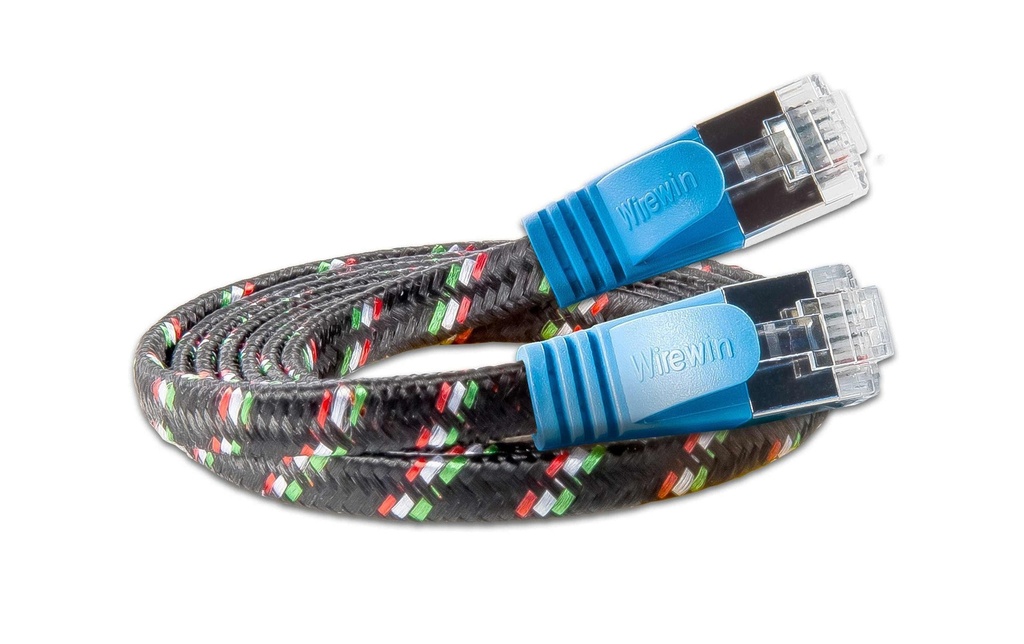 SLIM Câble patch slim RJ-45 - RJ-45, Cat 6, STP, 0.5 m, Bleu