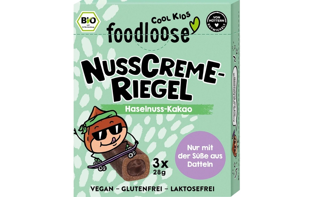 foodloose Barre de crème de noisette noisette-cacao 3 x 28 g