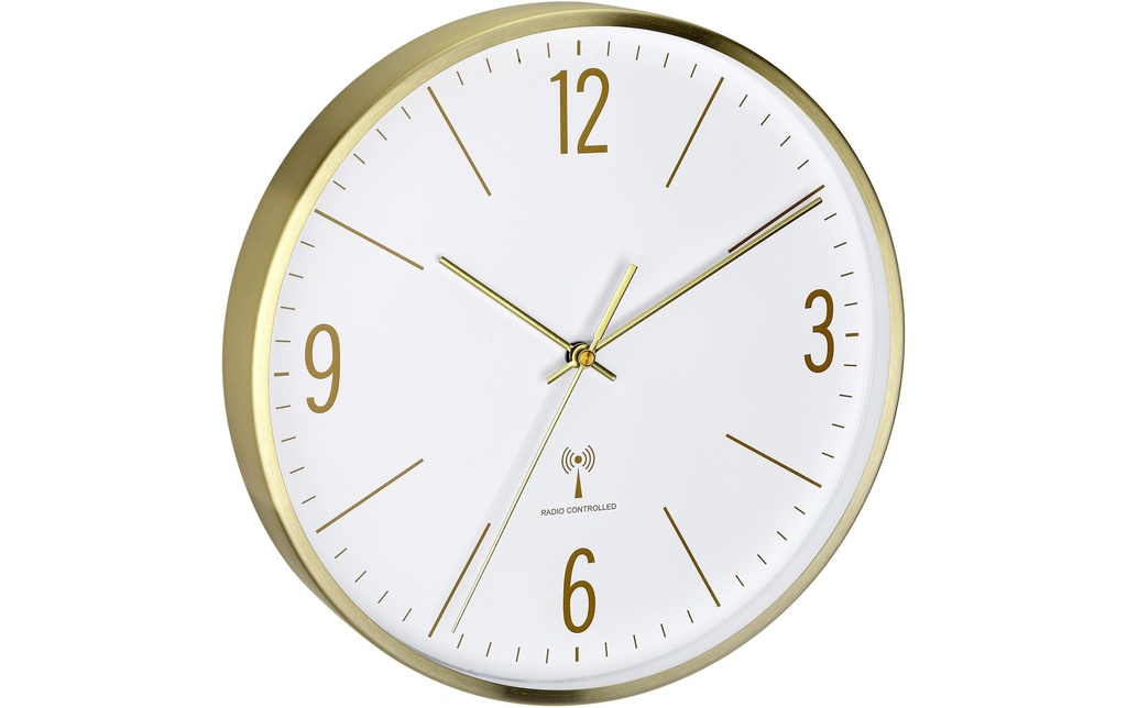 TFA Dostmann Horloge murale radio Or
