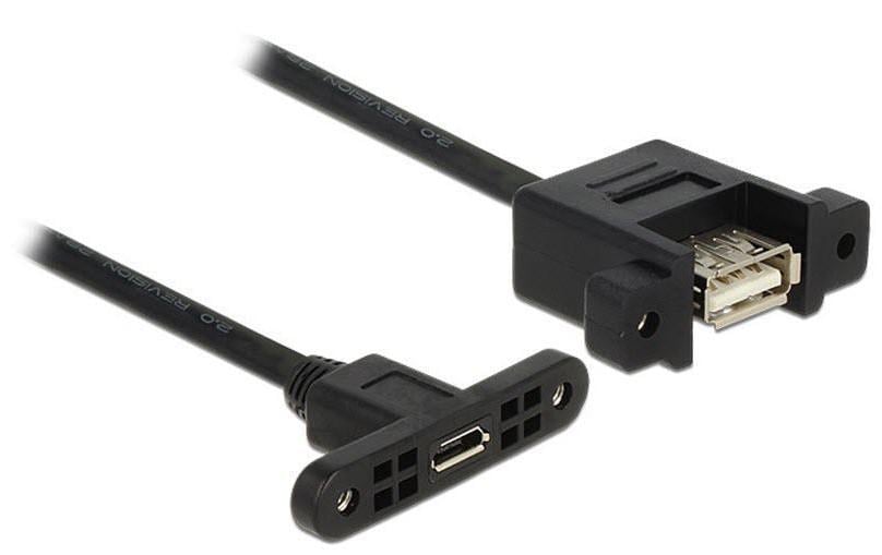 Delock Câbles rallonges à encastrer USB 2.0  USB-A - Micro-USB B 0.25 m