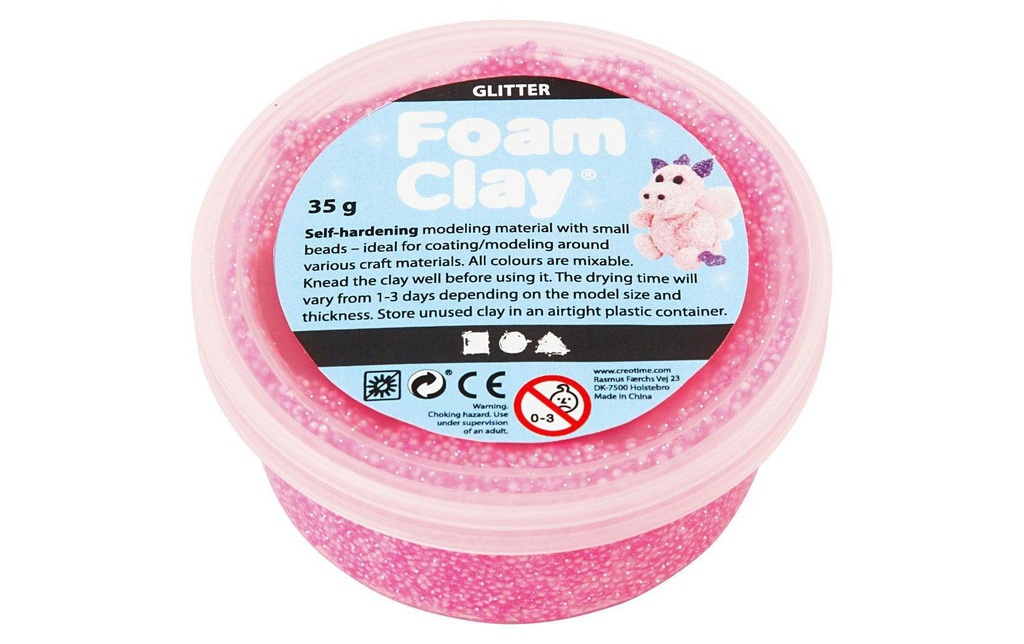 Creativ Company Matière à modeler Foam Clay 35 g Rose scintillant