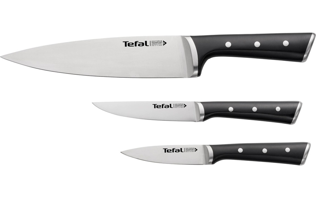 Tefal Jeux de couteaux Ice Force 3 pièces Noir