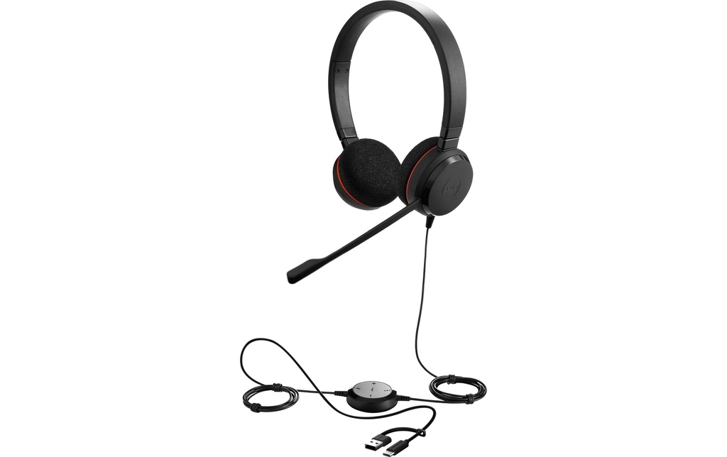 Jabra Casque avec micro Evolve 20 Stereo MS USB C/A