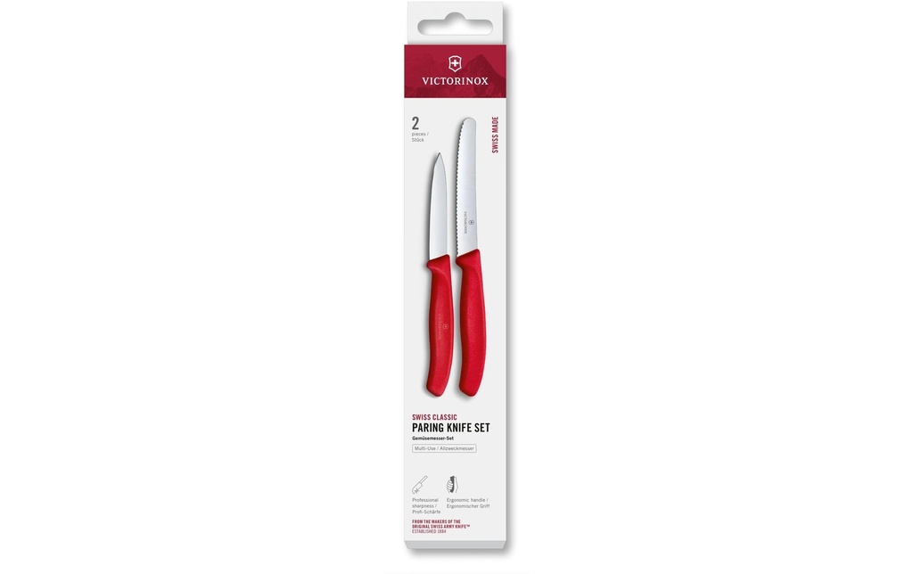 Victorinox Set de couteaux à légumes Swiss Classic, Rouge