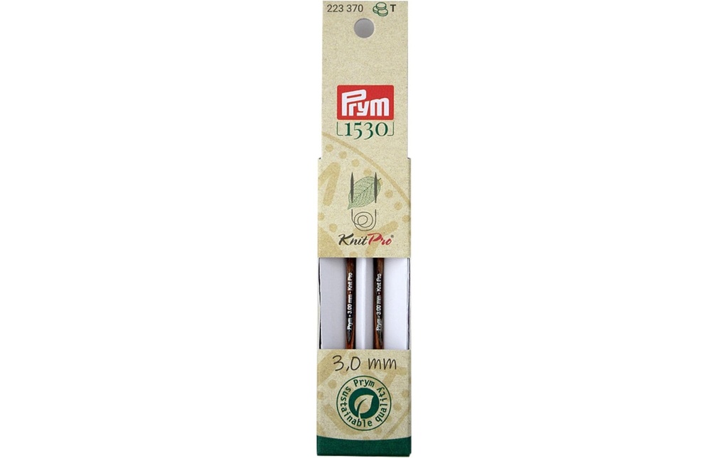 Prym 1530 Pointes d'aiguilles à tricoter Natural, court 3.00 mm, 8.7 cm