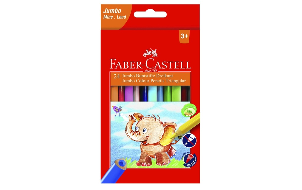 FABER-CASTELL Jumbo crayon triangul. 5.4 (24 pces)