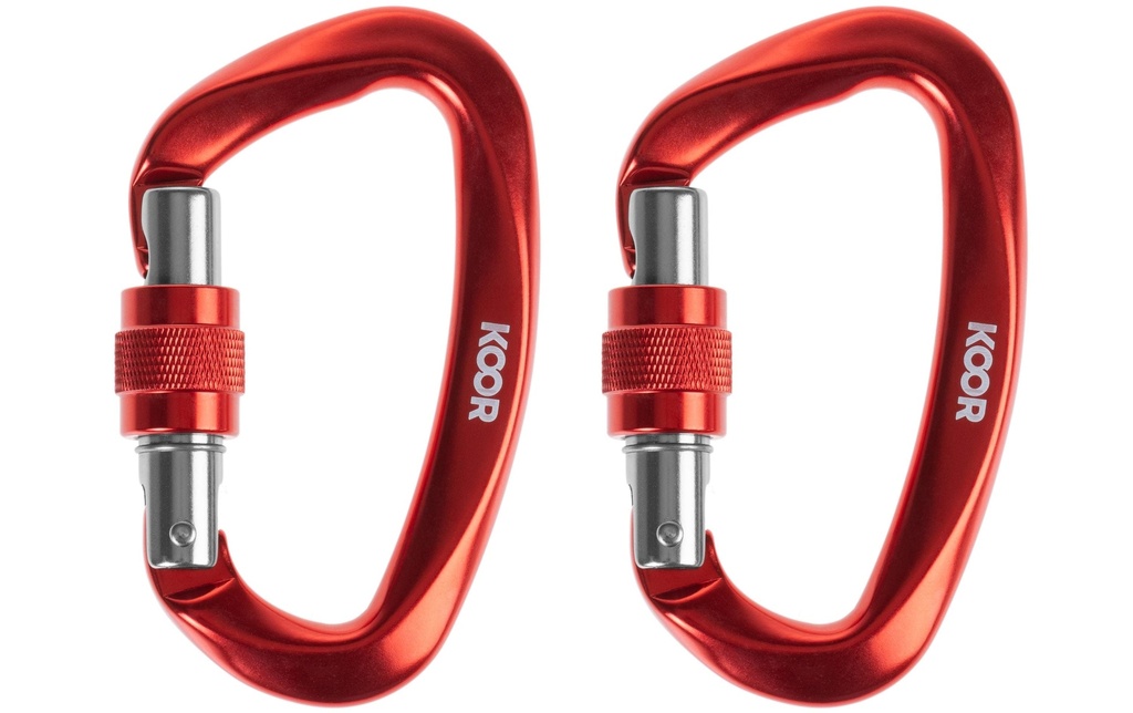 KOOR Mousqueton Sicuure, rouge, 2 pièces