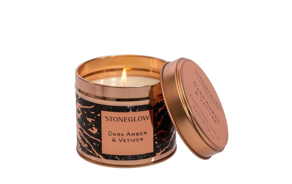 Stoneglow Bougie parfumée Dark Amber & Vetiver 135 g