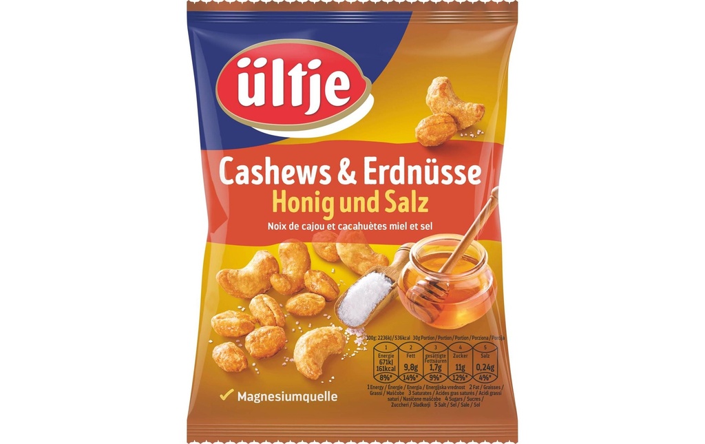 Ültje Apéritif Noix de cajou & cacahuètes au miel et au sel 200 g