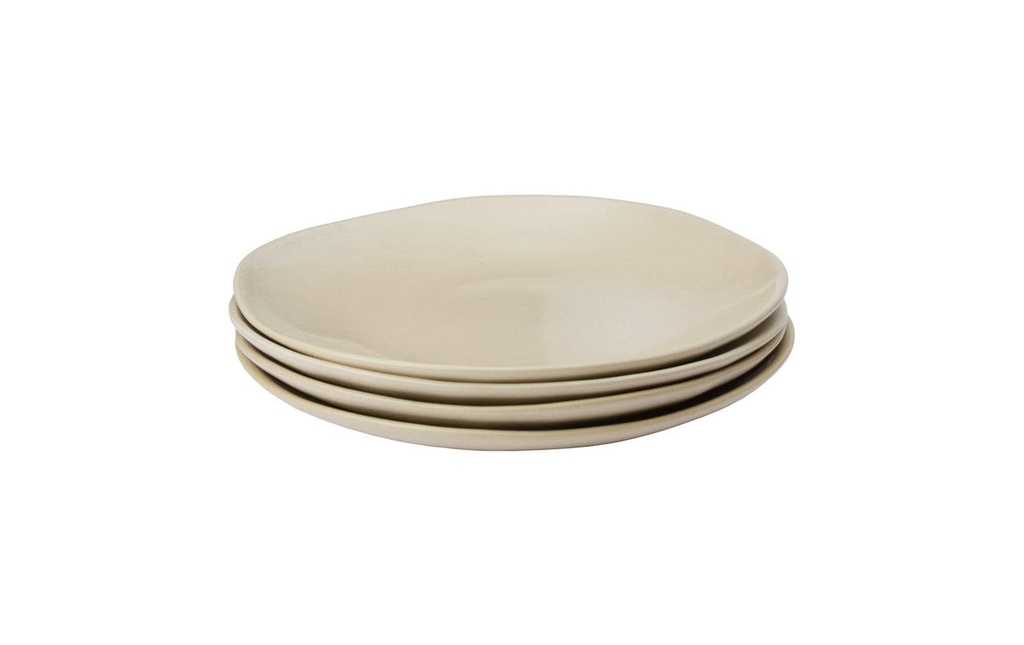 Urbanara Assiette non décorative Capela 4 pièces, 28 cm, Nature