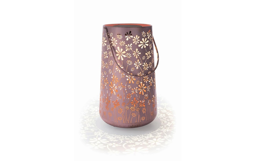 STT Lanterne Solar Antic Daisy, Ø 20 x 32.5 cm, rose sombre