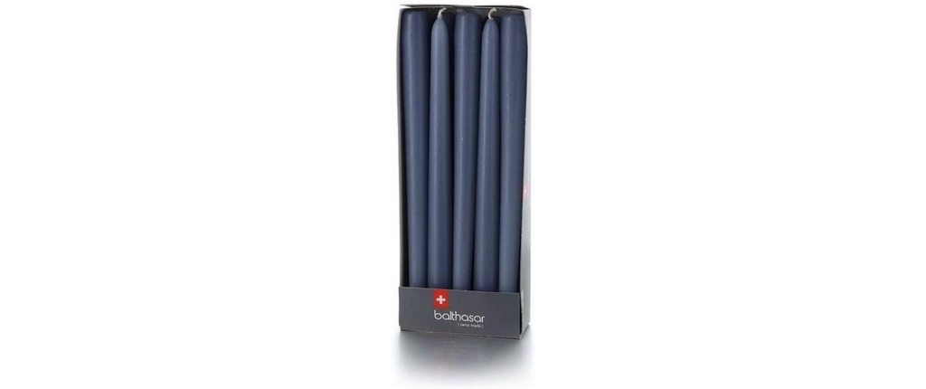 balthasar Bougie Etoile 24 cm x 2.2 cm, Blue Denim, 10 Pièce/s