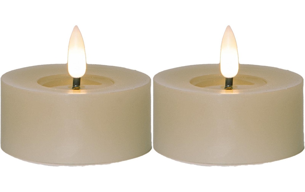 Star Trading Set de bougies à chauffe-plat LED Flamme Flow 2 Pack, Beige