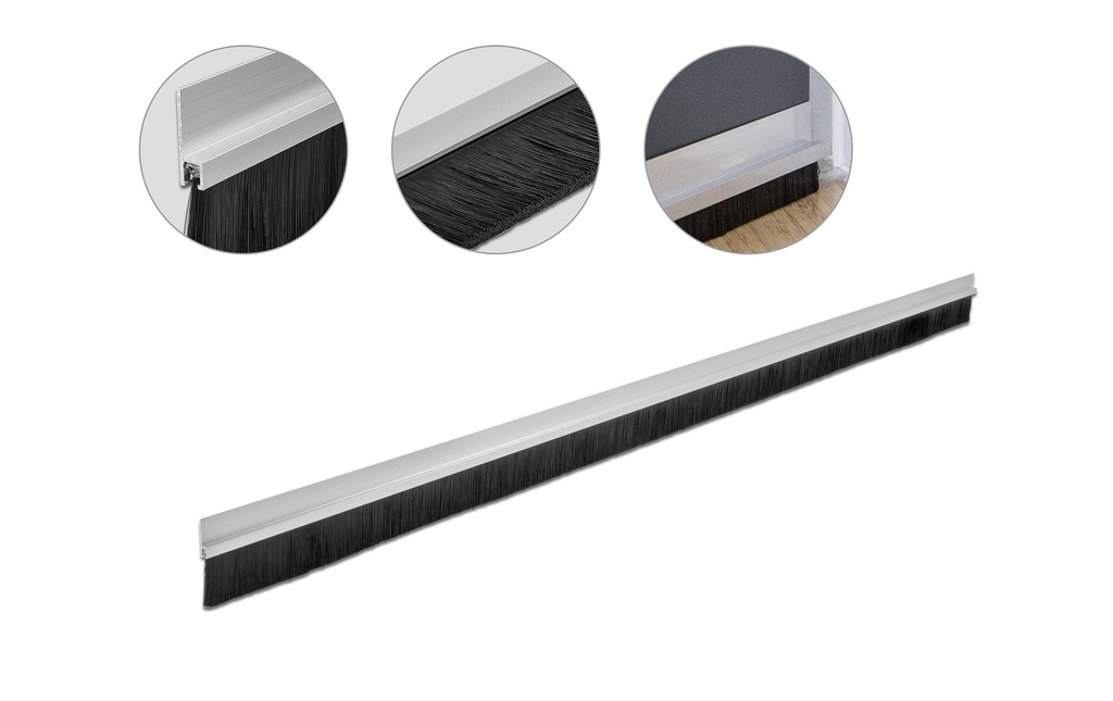 Delock Rail d'étanchéité de porte Profilé en aluminium Droit, 1 m x 40 mm