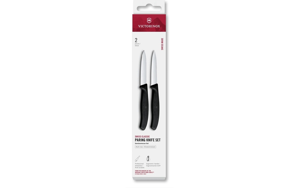 Victorinox Jeux de couteaux Swiss Classic, 8 cm, noir, 2 pièces