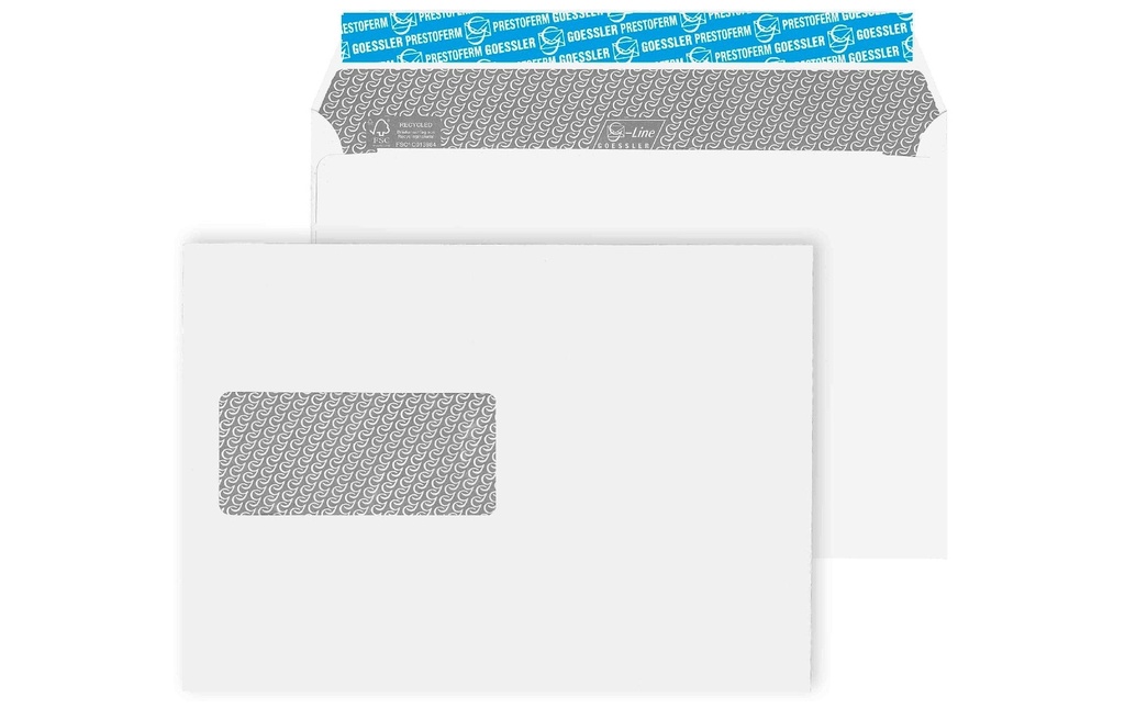 Goessler Enveloppe avec fenêtre G-Line Pure C5, Liens, 500 Pièce/s