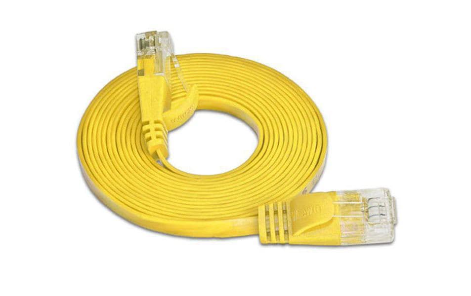 SLIM Câble patch slim RJ-45 - RJ-45, Cat 6, UTP, 10 m, Jaune