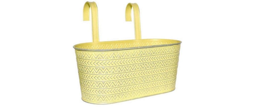 Dameco Cache-pot Ovale avec 2 crochets Jaune
