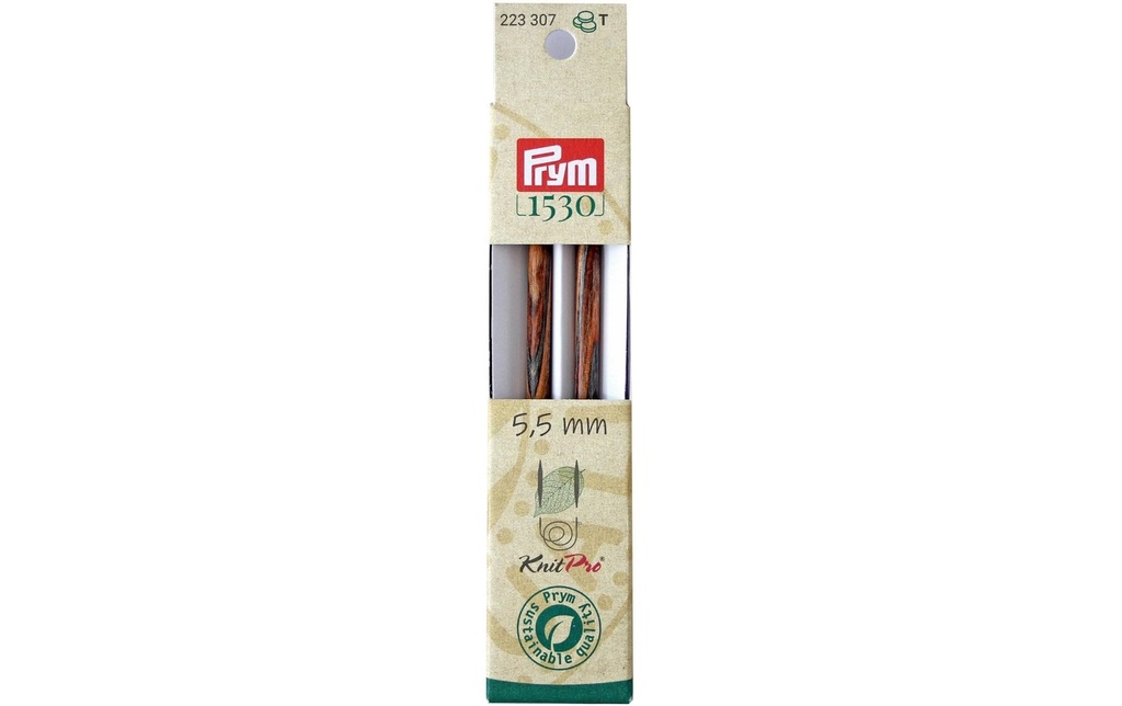 Prym 1530 Pointes d'aiguilles à tricoter Natural, long 5.50 mm, 11.6 cm