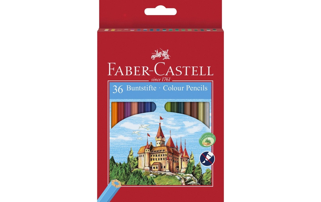 FABER-CASTELL Crayon coul. Castell bte cart. (36 pces)