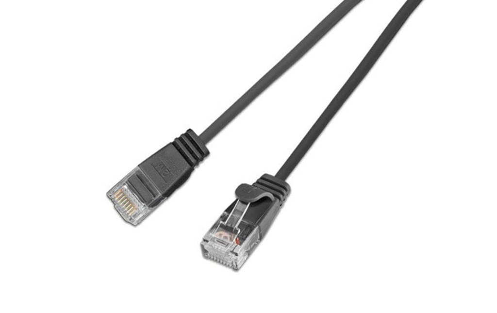 SLIM Câble de raccordement KAT6 Light, rond, U/UTP, Ø 2,8 mm, noir