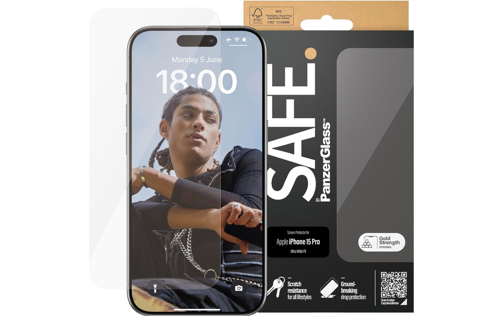 SAFE. Protection d’écran Ultra Wide Fit iPhone 15 Pro