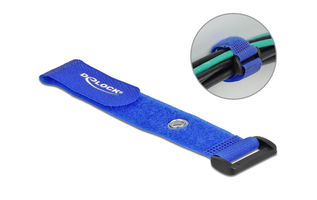 Delock Serre-câble auto-agrippant Bleu 190 mm x 25 mm 5 pièces