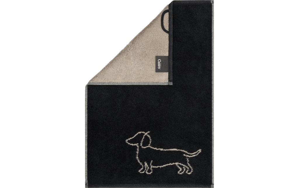 Cawö Serviette pour invité We Love Dogs Companion, 30 x 50 cm, noir