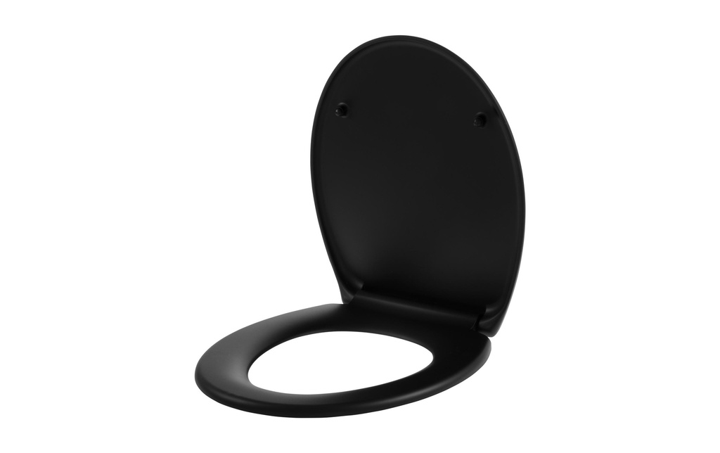 COCON Siège de toilette Duroplast avec mécanisme de fermeture en douceur noir mat