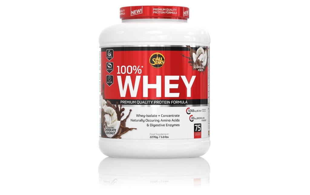 All Stars Poudre 100% Whey Chocolat/Coco 2270 g