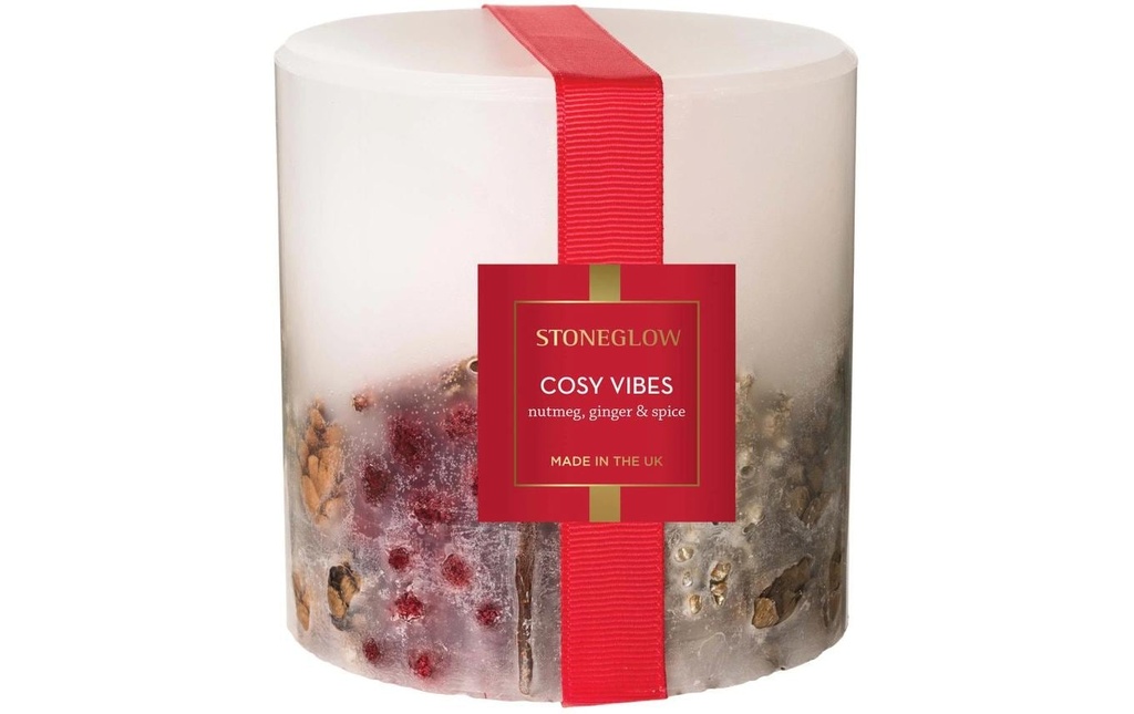 Stoneglow Bougie de Noël  Cosy Vibes 9,5 cm, Blanc