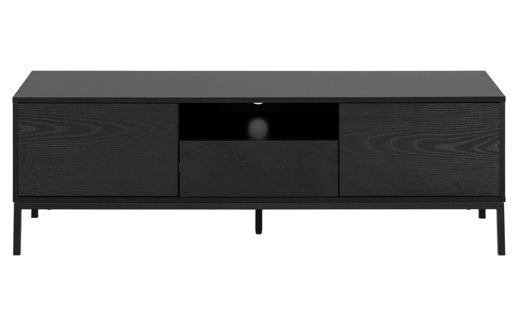 AC Design Meuble TV Seaford 140 x 40 x 45 cm, Noir