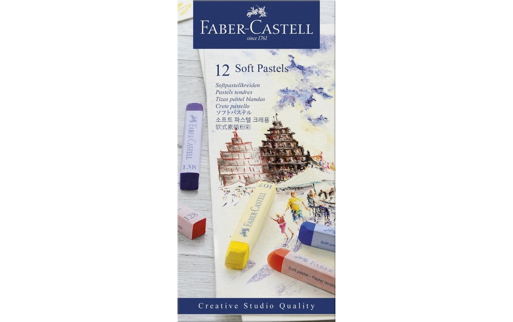 FABER-CASTELL Craie pastel-soft (12 pces)