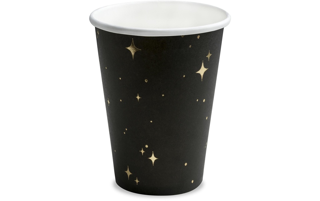 Partydeco Gobelets jetables Let's Celebrate 260 ml, 6 Pièce/s, Doré/Noir