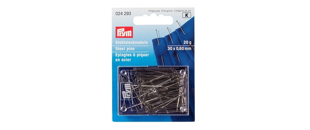 Prym Épingle Ø 0.6 mm x 3 cm, 20 g, acier