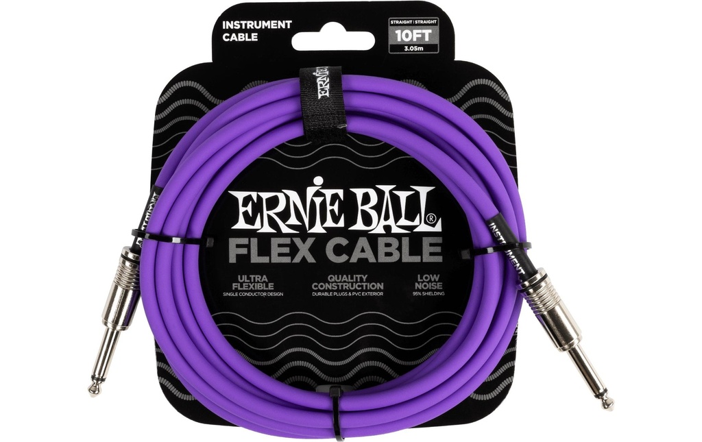 Ernie Ball Câbles d’instruments Flex 6415 – 3.05 m, Pourpre