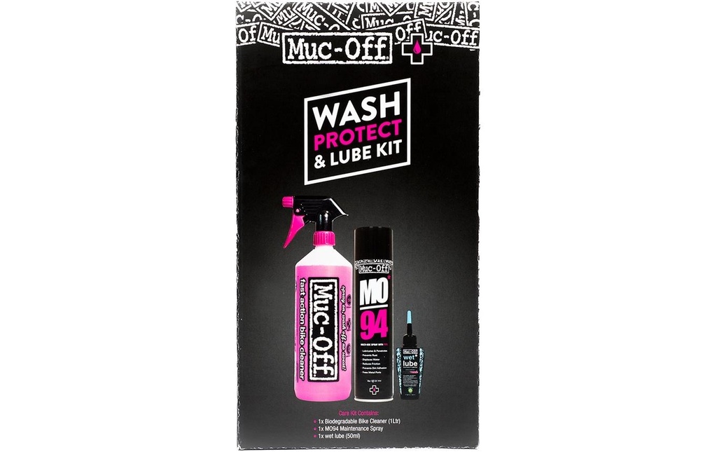 Muc-Off Kits d’entretien Wash, Protect and Lube 3 pièces