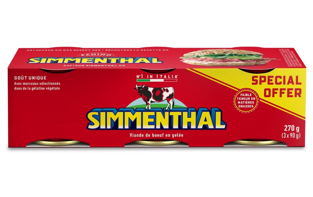 Simmenthal Conserves Bœuf en gelée 3 x 90 g