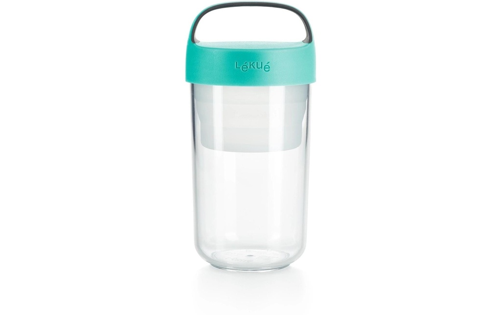 Lékué Récipient de smoothie Glas To Go, 600 ml, turquoise