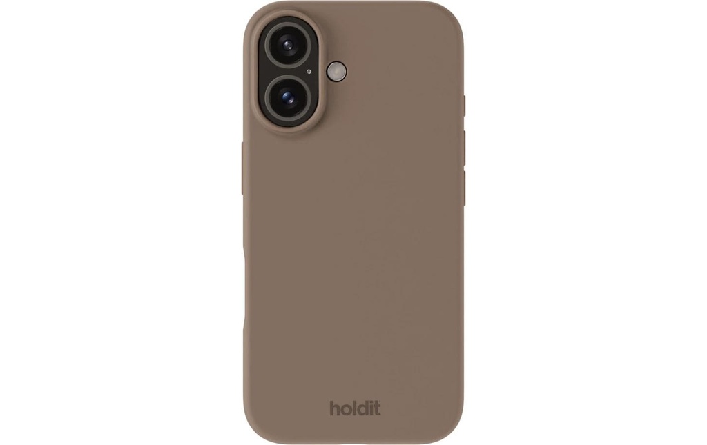 Holdit Coque arrière Silicone iPhone 16 Plus Brun