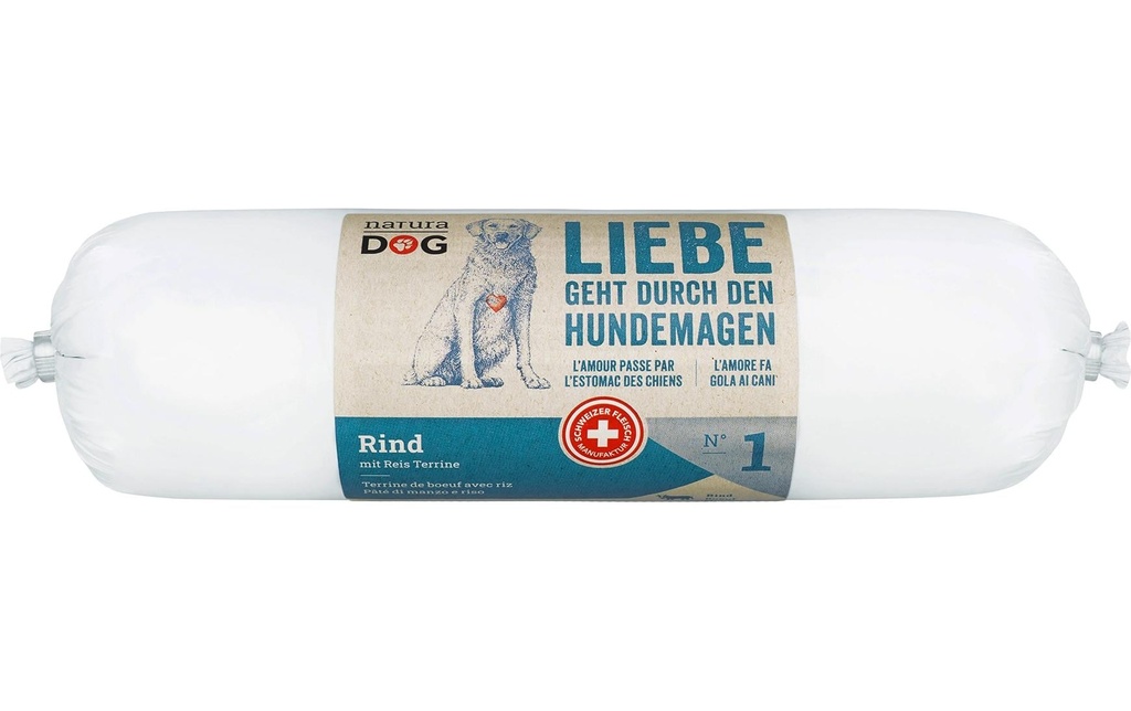 naturaDog Alimentation humide Boeuf avec terrine de riz, 400 g