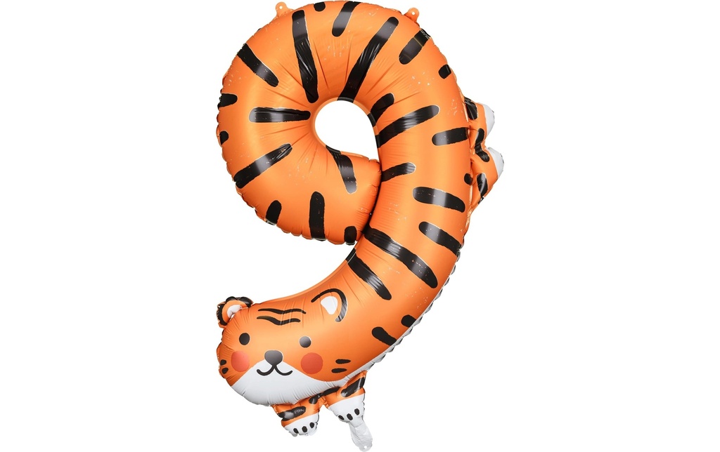 Partydeco Ballon en aluminium Numéro 9 comme motif 64 x 87 cm, 1 pièce
