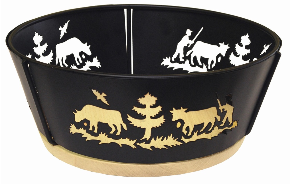 Heidi Cheese Line Panier de pain à fondue Alpes Ø 25 cm Noir/Brun